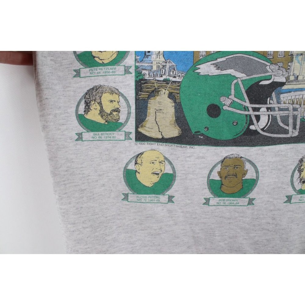 Vintage 90s Mens Large Philadelphia Eagles Football Legends T-Shirt Gray USA - Picture 9 of 13